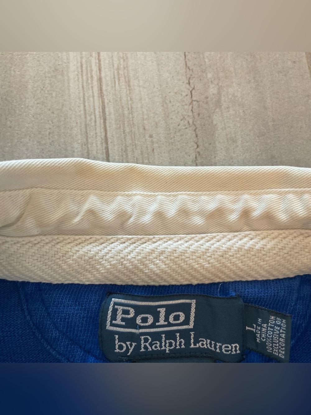 VTG Polo Ralph Lauren Mens Polo Shirt SZ Large Rugby "3" Blue Yellow Lion Crest - Picture 5 of 16